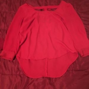 Red silk top